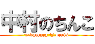 中村のちんこ (nakamura is penis)