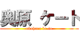 奥原 ケート (okuhara ke-to)