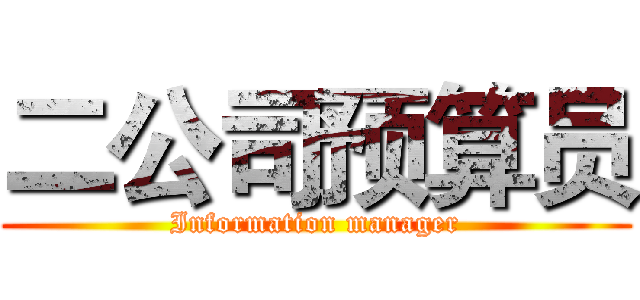 二公司预算员 (Information manager)