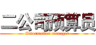 二公司预算员 (Information manager)