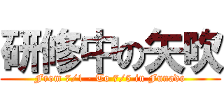 研修中の矢吹 (From 7/1 - To 7/5 in Funado)