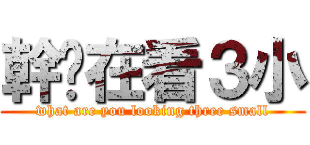 幹你在看３小 (what are you looking three small)