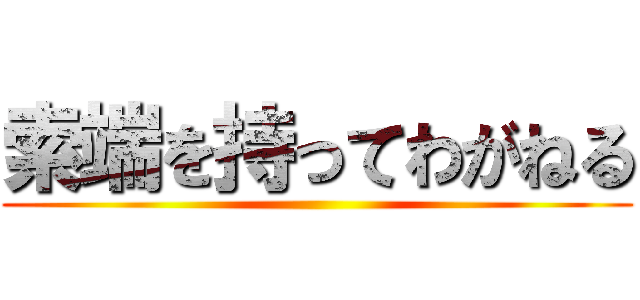 索端を持ってわがねる ()