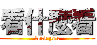 看什麼看 (fuck you)