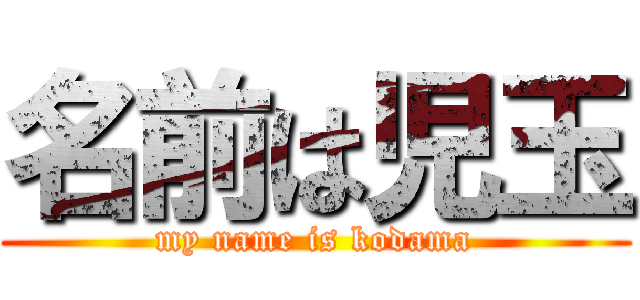 名前は児玉 (my name is kodama)