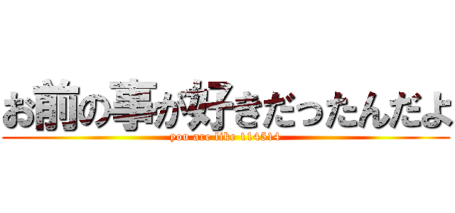 お前の事が好きだったんだよ (you are like 114514)