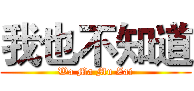 我也不知道 (Wa Ma Mu Zai)