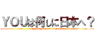 ＹＯＵは何しに日本へ？ (why did you come to japan?)