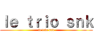 ｌｅ ｔｒｉｏ ｓｎｋ (le trio snk)