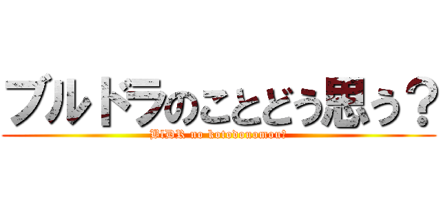 ブルドラのことどう思う？ (BlDR no kotodouomou?)