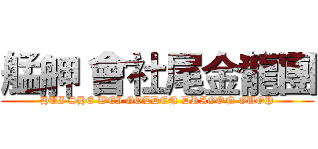 艋舺 會社尾金龍團 (HUI SHE WEI GOLDEN DRAGON GUOP)