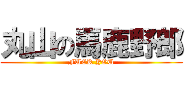 丸山の馬鹿野郎 (FUCK YOU)