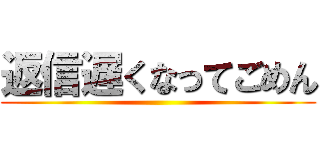 返信遅くなってごめん ()