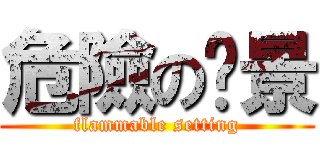 危險の佈景 (flammable setting)