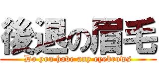 後退の眉毛 (Do you have any eyebrows)
