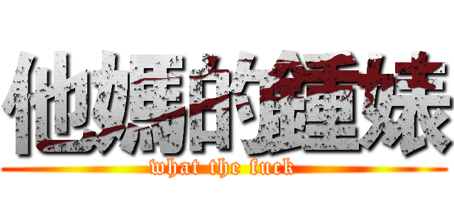 他媽的鍾婊 (what the fuck)