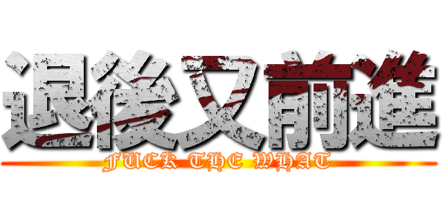 退後又前進 (FUCK THE WHAT)