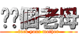 屌你個老母 (fuck your mother)