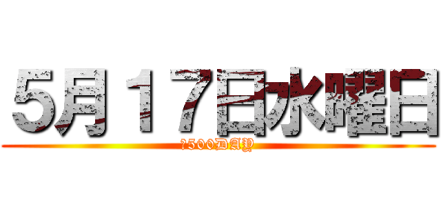 ５月１７日水曜日 (￥500DAY)