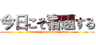 今日こそ宿題する (I do my homework today)