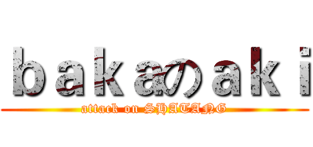ｂａｋａのａｋｉ (attack on SHATANG)