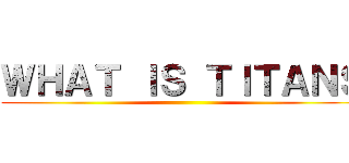 ＷＨＡＴ ＩＳ ＴＩＴＡＮＳ ()