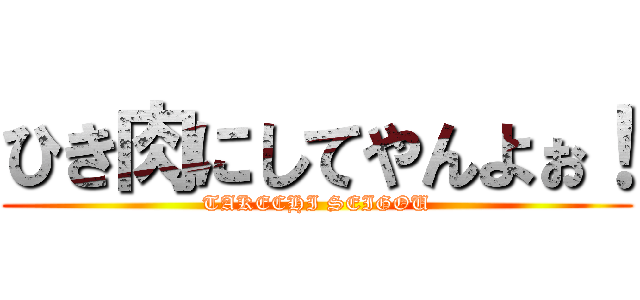 ひき肉にしてやんよぉ！ (TAKECHI SEIGOU)