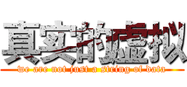 真实的虚拟 (we are not just a string of data)