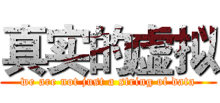 真实的虚拟 (we are not just a string of data)