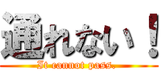 通れない！ (It cannot pass. )