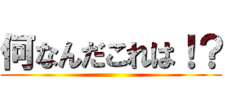 何なんだこれは！？ ()