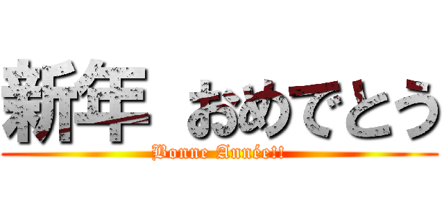 新年 おめでとう (Bonne Année!!)