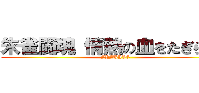 朱雀闘魂 情熱の血をたぎらせろ (AKABURO)
