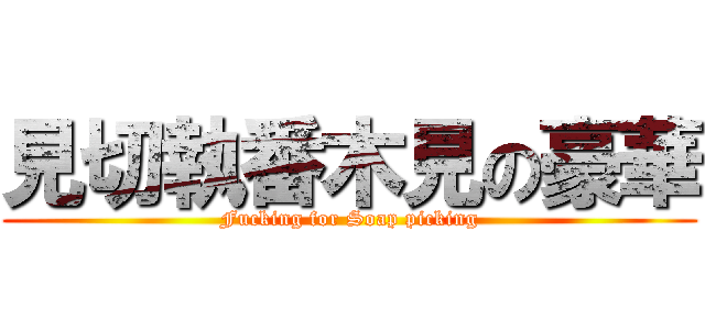 見切執番木見の豪華 (Fucking for Soap picking)