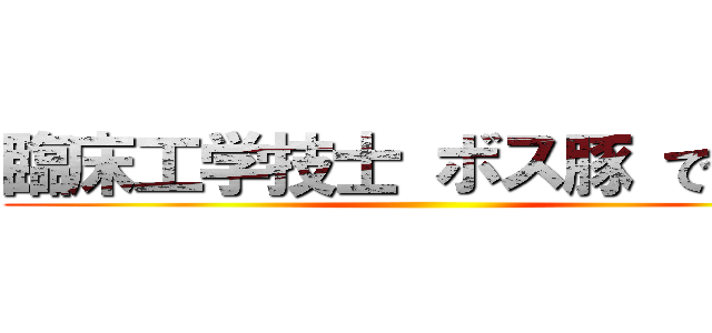 臨床工学技士 ボス豚 で検索 ()