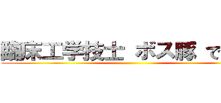 臨床工学技士 ボス豚 で検索 ()