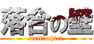 落合の壁 (wall　ochiai)