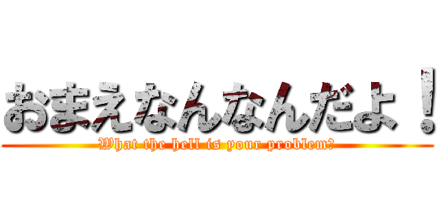 おまえなんなんだよ！ (What the hell is your problem?)