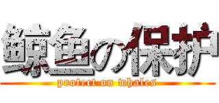 鲸鱼の保护 (protect on whales)