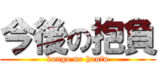 今後の抱負 (kongo no houfu)