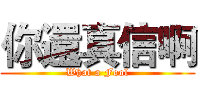 你還真信啊 (What a Fool)