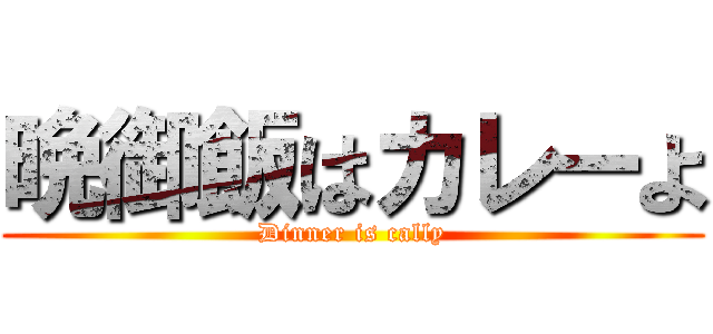 晩御飯はカレーよ (Dinner is cally)