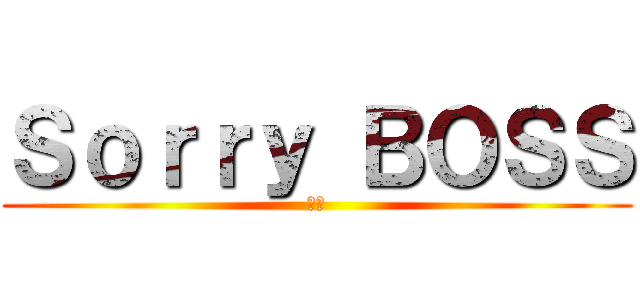 Ｓｏｒｒｙ ＢＯＳＳ (才怪)