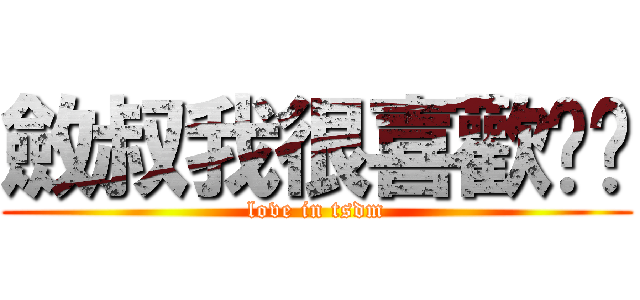 斂叔我很喜歡你啊 (love in tsdm)