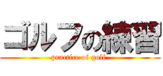 ゴルフの練習 (practice of golf )