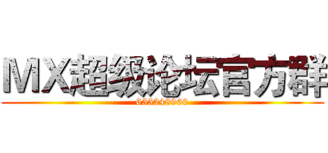 ＭＸ超级论坛官方群 (655248960)