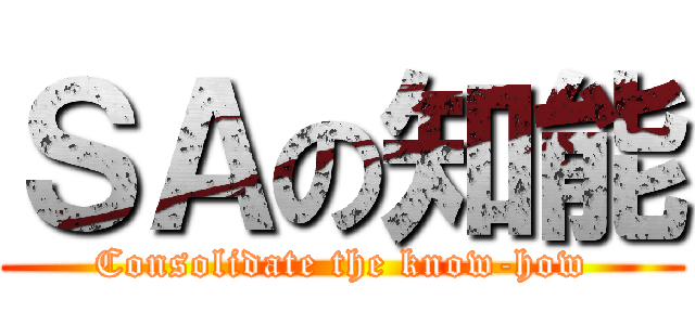 ＳＡの知能 (Consolidate the know-how)