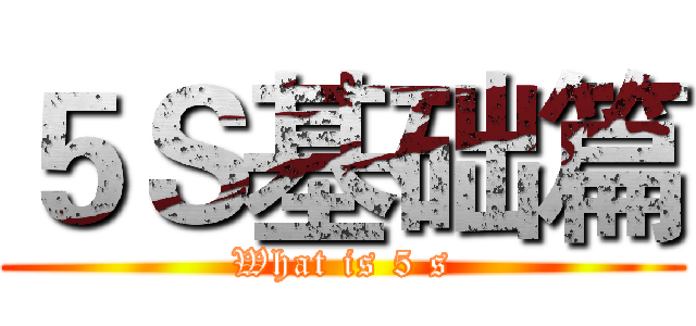 ５Ｓ基础篇 (What is 5 s)