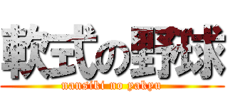 軟式の野球 (nansiki no yakyu)