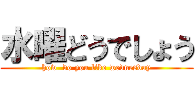 水曜どうでしょう (how  do you like wednesday)